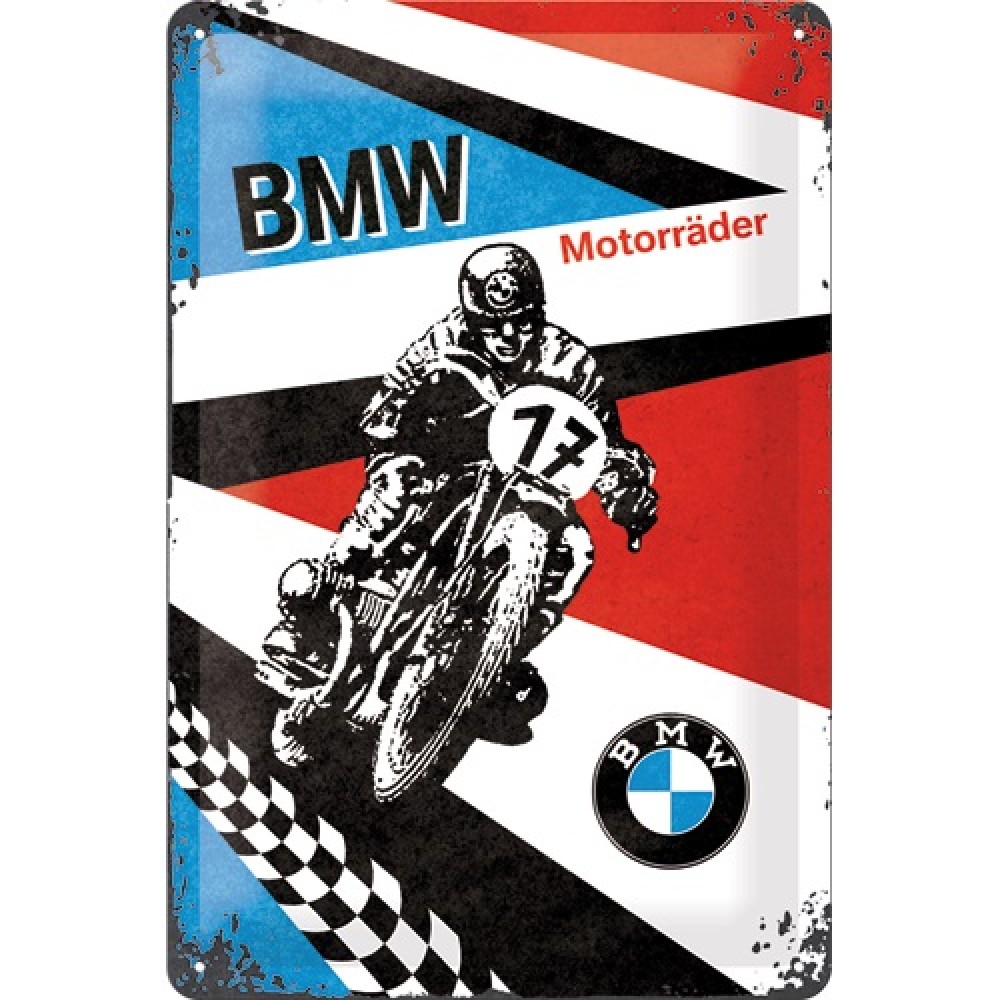 Placa metalica - BMW - Motor Raider - 20x30 cm